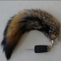Damen-Taschen-Charm, Schwanz-Schlüsselanhänger, langer Fuchspelz, Schwanz, Handtasche, Schmuckstück, Anhänger, Zubehör, pelziger Charme für Taschen, Schlüsselanhänger