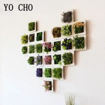 YO CHO Künstliche Blumen Sukkulente Rahmen 3D Abnehmbare Harmlos Wand Kunst Rahmen Wohnzimmer Hochzeit Home Decor Pflanzen