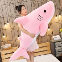 Riesen Fuzzy Plüsch Shark Spielzeug Stern Gestickte Meer Tier Puppe Blau Rosa Grau Kuscheln Kumpel Chirstmas Kinder Geschenk