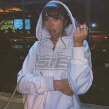 New Rhinestone Letter Print Women Long Sleeve Sweatshirt Hoodies Zipper Loose Oversized Streetwear Casual 2025 Autumn Spring