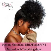 Pferdeschwanz Menschliches Haar Mongolischen Afro Verworrene Lockige Pferdeschwänzen Remy 4B 4C Clip In Extensions Natürliche Farbe Haar Bundles Immer Schönheit