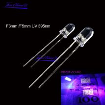 100PCS UV LED Diode DIP 3mm 5mm Dioden Klare UV 395nm LED Ultraviolett Ultra Violet LED Kit