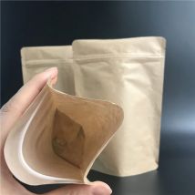 50szt Zamykany Doypack Brązowy papier pakowy Biodegradowalne opakowanie Stojące woreczki Czekoladowa przekąska Bar energetyczny Torba do owijania