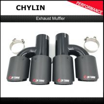1 paar H Stil Matt Carbon Modell Dual Carbon Faser + Schwarz Edelstahl Universal Endrohr Doppel End