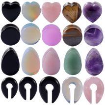 Herz Form/Teardrop Stein Ohr Stecker Tunnel Ohrring Gauges Helix Piercing Ohr Bahre Ohr Stecker Körper Piercing Schmuck 6mm-25mm