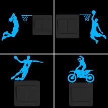 Switch Decoration Luminous Stickers Boy Girl Bedroom Wall Decals: Basket/Football/Soccer/Ice Hockey/Motocross Racing/Handball...
