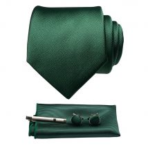 JEMYGINS Original Neue Feste Seidenkrawatte Männlich Formal Plain Red Krawatte Einstecktuch Einstecktuch ​ ​ Manschettenknöpfe-Set für Männer, Party, Hochzeit