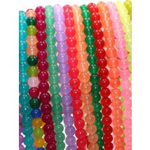 Natural Stone Round Colorful Jades Agates Loose Spacer Beads For Jewelry Making DIY Bracelet Earrings Accessories 4/6/8/10/12mm