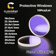 Cloudray 10Pcs Gorąca sprzedaż Rozmiar Optyczne okna ochronne lasera 18 * 2 27,9 * 4,1 30 * 5 37 * 7 1064nm Krzemionka kwarcowa do głowicy laserowej