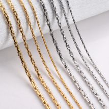 1 Stück Herren Damen Halskette Edelstahl Halskette Kette Breite 1,2 mm/1,8 mm/2,2 mm/2,5 mm