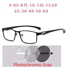 Volle Rahmen Platz Myopie Gläser Mit Grad Metall Anti-blau Licht Rezept Brille 0-0,5-0,75-1,0-1,5-2,0 zu-6,0