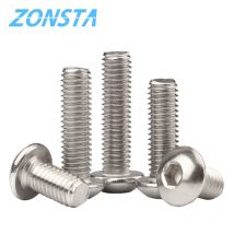 Innensechskantschraube M2 M2,5 M3 M4 M5 M6 304 Edelstahl Knopf Innensechskant Flachkopf Rund Maschine Möbelbolzen ISO7380 DIY