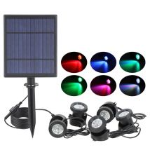 Wasserdichte solarbetriebene Unterwasserlampe, Teichbeleuchtung, RGB-Tauchbeckenstrahler, Sicherheits-Nachtlicht für Gartendekoration