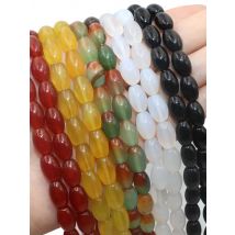 8*12mm Natural Rice Shape Colorful Agates Loose Spacer Beads For Jewelry Making Charm DIY Bracelet Necklace Accessories