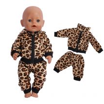 Vestiti per bambole da 18 pollici vestiti per bambole nati arcobaleno adatti a bambole da ragazza da 45cm accessori per bambole con stampa leopardata carina