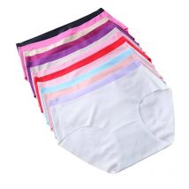 Seamless Ice Silk Panties For Women Intimate Comfort Briefs Large Size Low Waist Multiple Color Options Lingerie