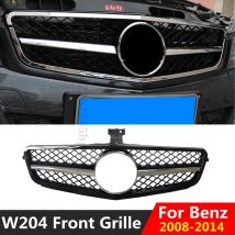Frontgrill für Mercedes Benz W204 C-Klasse AMG Style 2008–2014 C180 C200 C250 C300 C350 Tuning Front Grill ABS Stoßstangengrill