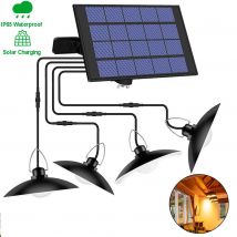 Luci solari a 4 teste impermeabili per esterni per campeggio giardino cortile lampada a sospensione solare bianco caldo/bianco lampada solare per terrazza interna