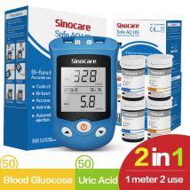 Sinocare Blutzuckermessgerät, Harnsäure-Testkit und Glukosestreifen, sichere AQ UG Urinstreifen für Diabetes, Gicht, schwangeres Glucometer