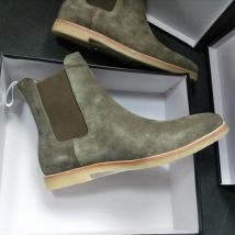 Handgemachte Luxus Kuh Leder Herbst Winter Männer Stiefel Mode-Business Kleid Hochzeit Chelsea