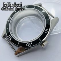Miuksi 41 mm silbernes Gehäuse, Saphirglas-Keramiklünette, passend für NH35 NH36 ETA2824 2836 Miyota
