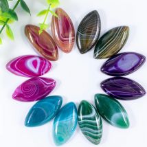 Natürliche Cabochon ovale Achatperlen blau lila gestreifter Stein lose Charms für DIY Schmuckherstellung Halskette Armband Handwerk Geschenk