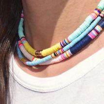 4/6/8mm 20 Farben Polymer Clay Halskette Weichen Keramik Choker Halskette Bunte Surfer Perlen Kragen Handgemachte femme Schmuck Geschenke