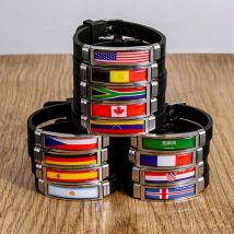 Mode National flagge Armband USA Frankreich Kanada Flaggen Armreif verstellbare Silikon Sport Armbänder Armband für Männer Schmuck