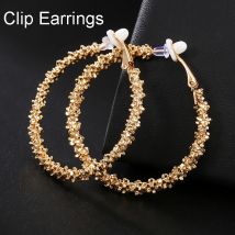 2021 Trendy Vintage Große Runde Hoop Clip auf Ohrringe für Frauen Mode-Statement Punk Charme Nicht Durchbohrt Ohrringe Partei Schmuck