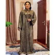 European and American mom dress African mom dress fashionable sequin stretch cloth robe