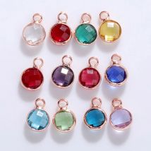 10pcs/Set Luxury Crystal Birthstone Charms, 6mm, for Jewelry Making & DIY