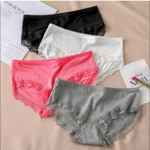 Frauen Sexy Höschen Spitze Baumwolle Dessous Schriftsätze Weibliche Underpanties Einfarbig Niedrigen Taille Mädchen Nette Unterwäsche Shorts -XL