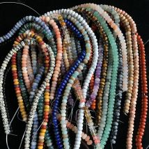 4X6MM/5X8MM Natürliche Stein Abacus Perlen Rondelle Form Lapis Jaspers Jade Amazonit Perle Für Schmuck Machen Armband DIY 15.5"