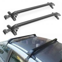 Portapacchi in alluminio con barra per binario per montaggio sul tetto dell'auto per veicoli neri universali da 2 pezzi con portapacchi per auto con serratura superiore