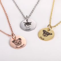 Personalisierte Haustier Foto Disc Halskette für Frauen kleine Katze Namen Anhänger Halsketten benutzerdefinierte Tier 316L Edelstahl Schmuck Mama