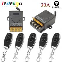 433MHz Smart Light Switch Wireless Remote Control Fan Ceiling Lamp 110V 220V 30A Relay Module ON/OFF Transmitter Keyfob Home LED