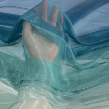 3/5/10m Gradient Sparkly Rainbow Organza Fabric Shiny See Through Coloured Sheer Voile Material Iridescent Fabric