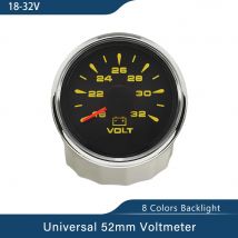 ELING Universelles wasserdichtes Voltmeter, 52 mm Voltmeter, 12 V, 24 V, mit 8 Farben Hintergrundbeleuchtung für Auto, Boot, Automobil, Motor, Yacht