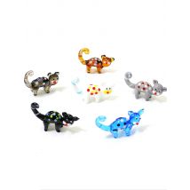 Handmade Murano Glass Cat Miniature Figurines Japanese Style Home Tabletop Kawaii Decoration Cute Pet Animals Ornaments For Kids