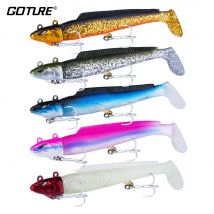 Goture 5 teile/satz Jig Kopf Weiche Angeln Köder Silikon Wobbler Swimbait Künstliche Köder für Karpfen Hecht Angeln 21g 28g 18gSoft Köder