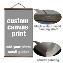 custom print canvas your picture favorite photo family baby canvas painting poster and wall art with solid wood hanging scrolls