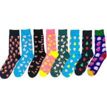 Men Socks Colorful Cotton Cartoon Fruits Apple Banana Strawberry Watermelon Funny Street Hip Hop Harajuku Happy Fashion Winter
