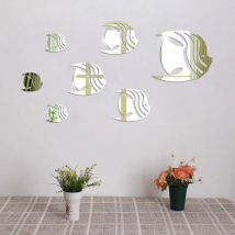 7 Stück Fisch form 3d DIY Wanda uf kleber Spiegel Stil entfernbare Aufkleber Vinyl Kunst Wandbild Wanda uf kleber Raum dekoration Wohnkultur