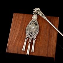 Böhmen Ethnische Vintage Gypsy Tibet Silber Farbe Quaste Geschnitzte Blume Essstäbchen Haar Sticks Für Frauen Haarnadeln Schmuck Horquillas