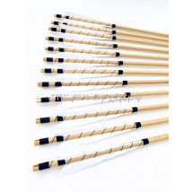 32 Zoll 6/12/24 Stück handgefertigte Holzpfeile Truthahnfedern mit Kugelspitzen mit weißer Feder