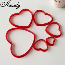 Aomily 6 pz/set Lovely Heart Cookies Cutter 6 Size Sweet Love Cake pasticceria stampo fai da te