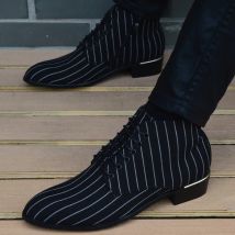 2025 neue Mode Gestreiften Männer Stiefel Männer Leinwand Schuhe Männer Stiefeletten Herbst Winter Oxford Schuhe Für Männer Chelsea Stiefel