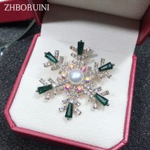 Zhboruini neue natürliche Perle Brosche Schneeflocke Perle Brust nadel Süßwasser Perle Schmuck für Frauen Geburtstag Geschenk zubehör