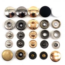 30 Sets Metall Messing Druckknöpfe Nähen Knopf Druckknöpfe Nähen Leder Handwerk Kleidung Taschen handgemachte DIY 831/633/655/201/203