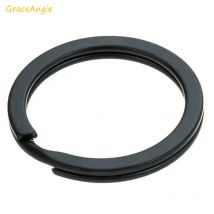 20 pz Ferro Metallo Opaco Portachiavi Portachiavi Piatto Colore Nero Cerchio Rotondo Connettore Per Portachiavi Accessorio FAI DA TE 25-32mm